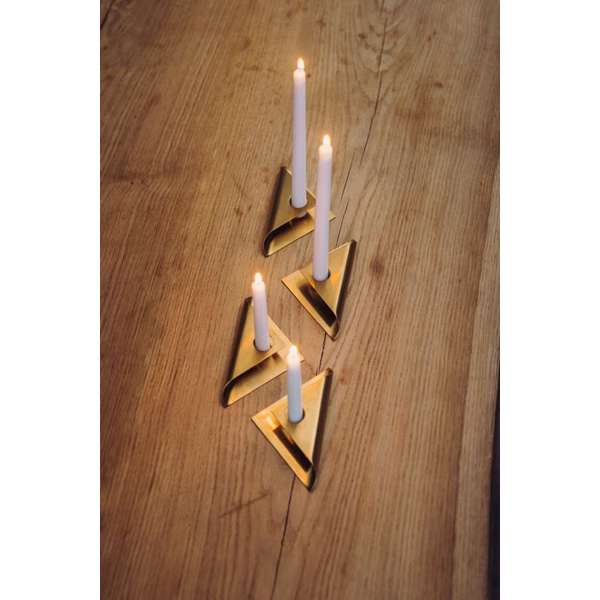 SQUARE CANDLE Ensemble de bougeoirs or