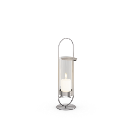 OVAL CANDLE 35 Bougeoir argent