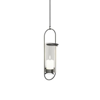 OVAL CANDLE 35 Bougeoir noir brossé