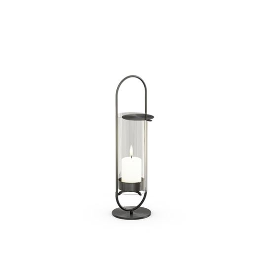 OVAL CANDLE 35 Bougeoir noir brossé