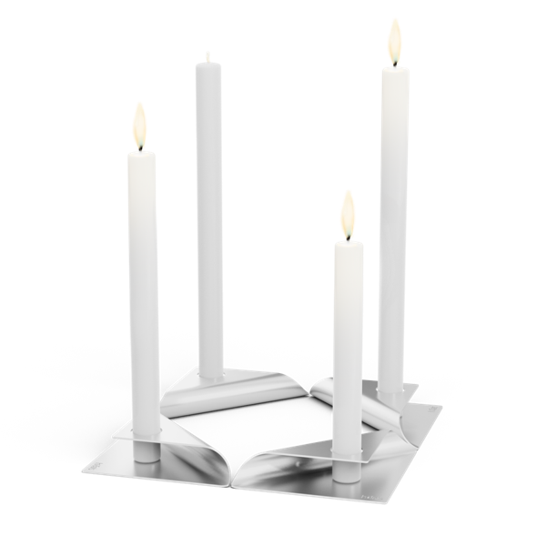 SQUARE CANDLE Ensemble de bougeoirs argent