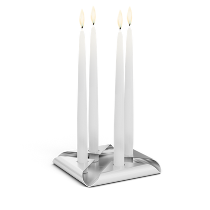 SQUARE CANDLE Ensemble de bougeoirs argent