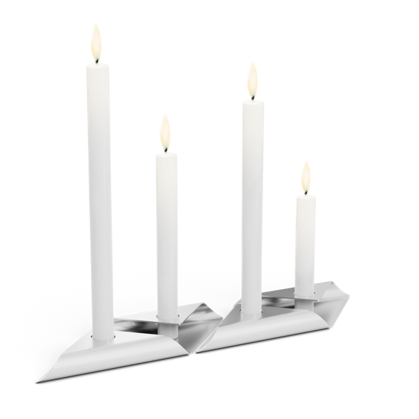SQUARE CANDLE Ensemble de bougeoirs argent