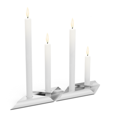 SQUARE CANDLE Ensemble de bougeoirs argent