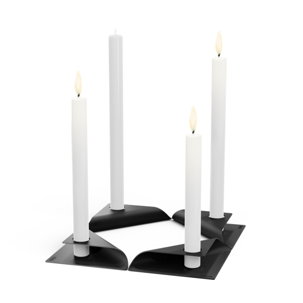 SQUARE CANDLE Ensemble de bougeoirs noir