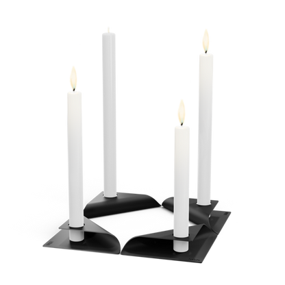 SQUARE CANDLE Ensemble de bougeoirs noir