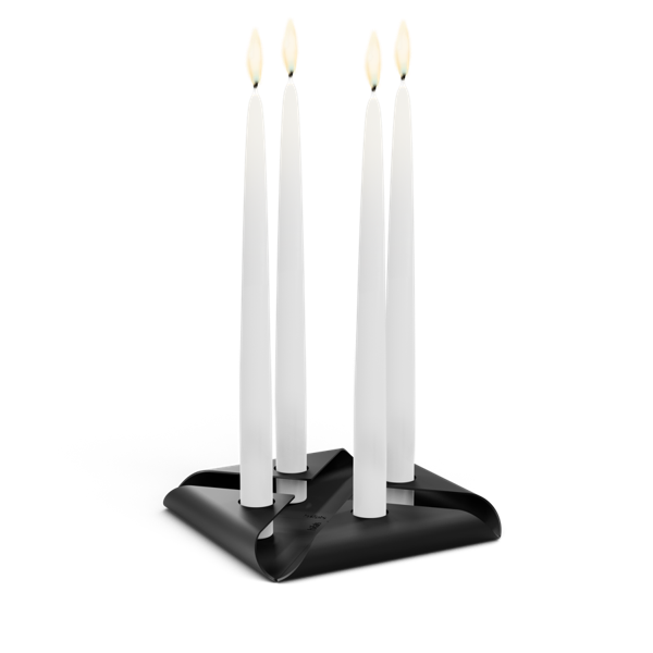 SQUARE CANDLE Ensemble de bougeoirs noir