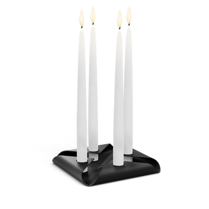 SQUARE CANDLE Ensemble de bougeoirs noir