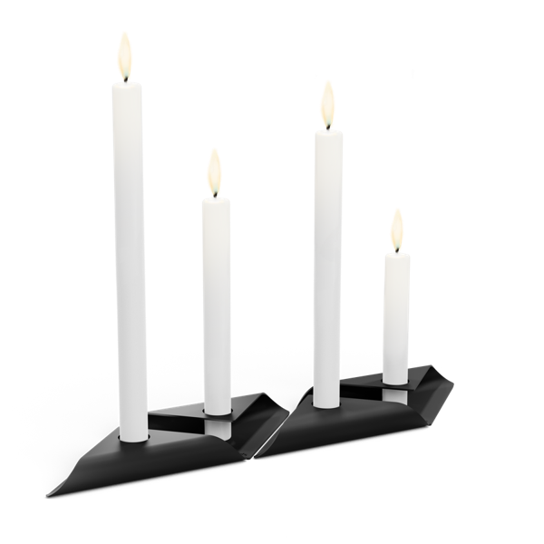 SQUARE CANDLE Ensemble de bougeoirs noir