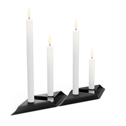 SQUARE CANDLE Ensemble de bougeoirs noir