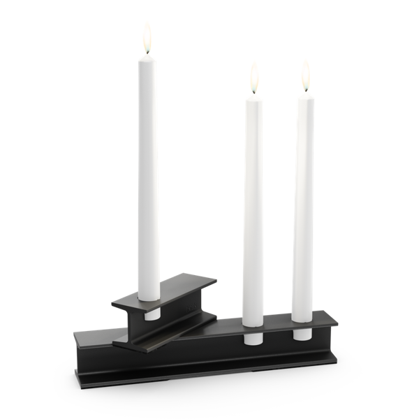 HENRY METAL II Bougeoir noir