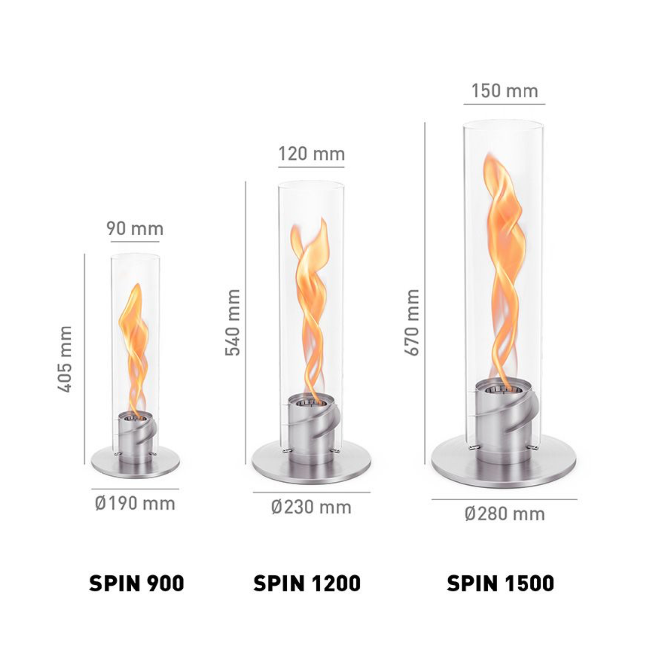 SPIN 1200 Feu de table Gris