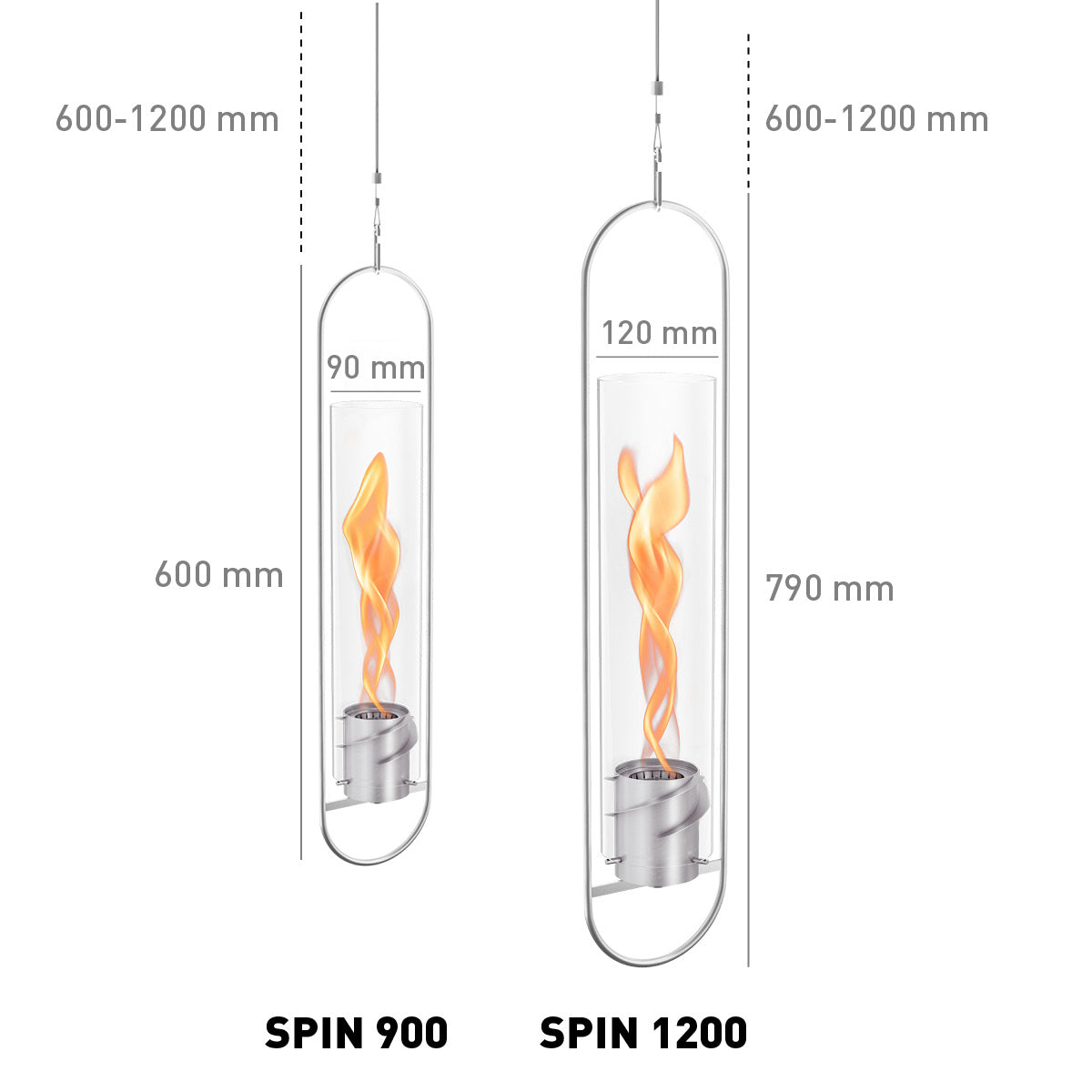 SPIN 1200 Feu suspendu Argent